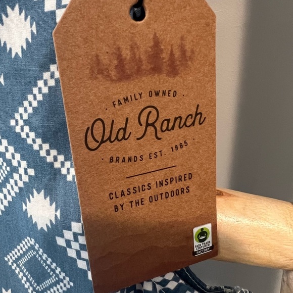 NWT Old Ranch M Organic Cotton Sleeveless Blue Geometric Pattern Tunic Dress - Picture 13 of 15